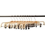 37. 51. 137. 5cm)lot de 10 unit cintres en bois authentique, couleur claire, rsistantes, pour pantalon ...