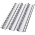 38 x 24, 8 cm moule � baguette pour 3 baguettes avec rev�tement antiadh�sif, id�al comme moule � baguettes, ...
