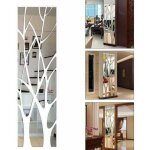 3d miroir sticker mural acrylique, branche d'arbre mod�le autocollants miroir amovible pour d�coration ...