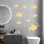 3d sticker mural acrylique poisson et bulles, amovibles autocollants, bricolage autocollant d�cor � la ...