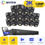 3k filaire camra de surveillance extrieure, kit vido surveillance avec 16ch nvr et 16x5mp camra ip ...