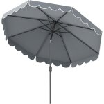 3m parasol de jardin exterieur, grand parasol de balcon inclinable 35� avec 8 baleines, manivelle, protection ...