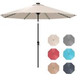 3m parasol de jardin extérieur, grand parasol inclinable 35° avec 96 lampes led solaires & manivelle, ... 3m parasol de jardin extérieur, grand parasol inclinable 35° avec 96 lampes led solaires & manivelle, ...