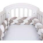 3m tour de lit b�b� 4 brins coussin serpent coussin tress� pare - chocs velours protection b�b� blanc ...