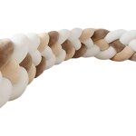 3m tour de lit coussin serpent coussin tress pare - chocs velours protection bb, blanc + blanc + kaki ...