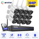 3mp kit de surveillance sans fil, 16ch cam�ras de surveillance wifi, d�tection humaine intelligente, ...