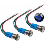 3pcs premium 12v 3a interrupteur � bouton - poussoir momentan�, commutateur bouton - poussoir 12mm, bleu ...