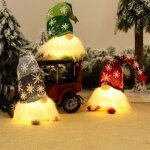 3pcs gnome de noel lumineux, decoration noel lumineuse, lutin farceur de noel de peluch, deco noel lumineuse, ...