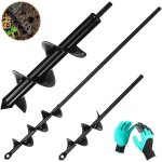 3pcs m�che jardin tariere pour perceuse � 80mm�300mm + � 40mm�420mm + � 40mm�220mm foreuse jardin en ...