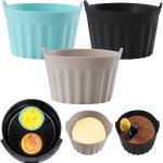 3pcs moule silicone pour air fryer - plat pour friteuse sans huile, mafin, g�teau, tarte aux oeufs - ...
