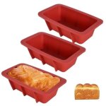 3pcs moulle � cake rectangulaire, anti - adh�sif en silicone, moule mini cake silicone moulle pour patisserie, ...