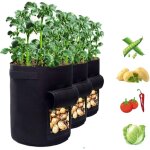 3pcs sac de culture 7 gallons, sac de plantation �paissi pour pommes de terre et l�gumes avec fen�tre ...