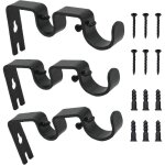 3pcs supports de tringle  rideau, support mural rglable tringle, double supports de ple rideau, mtal ...