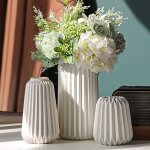 3pcs vase d�coratif en c�ramique blanche pour d�coration d'int�rieur moderne style boh�me minimalisme ...