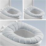 3pcs wc housse de si�ge antibact�rien chaud et doux housse lavable extensible pour abattant wc coussinet, ...