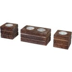 Jamais utilis] 3x bougeoir t284, bol de dcoration en bois + style shabby, blanc