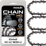 3x cha�ne de tron�onneuse 20cm 1, 1mm 3 / 8' 33tg pour einhell gc - lc 18 / 20 li
