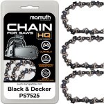 3x chane de trononneuse 25cm 1, 3mm 3 / 8' 40 tg pour black & decker ps7525