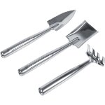 3x pelle b�che rteau mini jardin plante outil enfant jardinage jouet (poign�e en acier inoxydable)