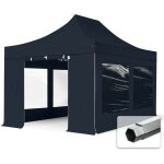 Toolport - 3x4, 5 m tente pliante - alu, côté panoramique, noir Toolport - 3x4, 5 m tente pliante - alu, côté panoramique, noir