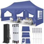 3x6m tonnelle pliante de jardin pop - up impermable anti - uv, barnum pliant avec 6 parois latrales ...
