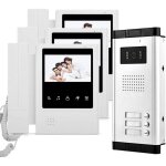 4, 3 pouces c�bl� vid�o t�l�phone de porte sonnerie intercom sytem kit 700tvl ir cam�ra de vision nocturne ...