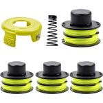 4 bobine fil coupe bordure compatible avec ryobi rac118 rac119, convient pour ryobi rlt3025f, rlt3025s, ...