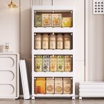 Freosen - 4 boîtes de rangement empilables mobile avec portes double ouverture pour salle de bain cuisine ... Freosen - 4 boîtes de rangement empilables mobile avec portes double ouverture pour salle de bain cuisine ...