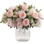 4 bouquets de fleurs d'hortensia pivoines blanches artificielles, peuvent �tre utilis�s pour la d�coration ...