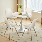 Eggree - 4 chaise de salle � manger design contemporain scandinave - blanc
