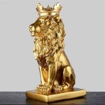 4 couleurs cr�atives couronne lion dor� statue figure animale r�sine moderne noir / blanc d�coration ...