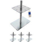 4 embases pied de poteau r�glable - fixation rectangulaire - platine 140x80mm - m20 - acier galvanis� ...