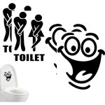 4 feuilles stickers wc rigolos ? autocollants muraux amusants, pour d�coration salle de bain