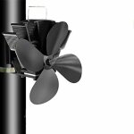 4 lames tuyau de fum�e ventilateur de po�le appareil de chauffage aliment� fixe sur le tuyau de chemin�e ...