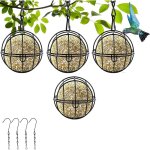 4 mangeoire oiseaux exterieur support de boulette de msange bird feeder avec crochets mtal boule de ...