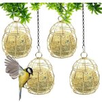 4 mangeoires � oiseaux sauvages suspendues en m�tal boule pour jardin ext�rieur