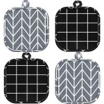4 maniques mitaines four coton, �paisses, lavables, r�sistantes chaleur, 17 x 17 cm, cuisine quotidienne ...