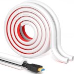 4 - meter blanc auto - adh�sif cache cable tv mural , cache cable mural en pc souple, cache cable sol ...