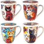 4 mugs chat différents avec coffret cadeau 4 mugs chat différents avec coffret cadeau