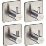 4 muraux autoadh�sifs acier inox pour cuisine et bain crochets pour torchons porte - serviette crochet ...