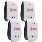 4 packs r�pulsif ultrasons, int�rieur electronique ultrasonic pest repeller pour insectes, moustiques, ...