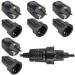 4 paires de prises et fiches schuko : fiche de s�curit� 250 v 16 a ip54, ensemble de prise et fiche bipolaire ...