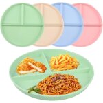 4 pcs assiette compartiment adulte, 22, 5 cm assiette plate 3 compartiments, assiette regime minceur ...