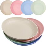 4 pcs assiettes en plastique r�utilisables, incassables, de 20 cm, assiettes de camping l�g�res pour ...