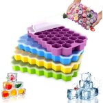 4 pcs bac à glaçon silicone avec couvercle moule à glaçons 148 blocs, bac à glaçons en silicone empilable, ... 4 pcs bac à glaçon silicone avec couvercle moule à glaçons 148 blocs, bac à glaçons en silicone empilable, ...