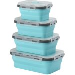 4 pcs bo�te � lunch pliante en silicone r�tractable r�cipients alimentaires en silicone r�tractable d�jeuner ...