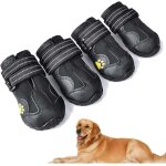 4 pcs bottes chien, chaussures pour chiens imperm�ables avec brets r�glables r�fl�chissantes pour le ...