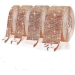 4 pcs champagne ruban strass autocollant, ruban diamant strass cristal auto - adh�sifs autocollant, diy ...