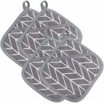 4 pcs manique cuisine en coton silicone antid�rapant, gant de cuisine anti chaleur manique de pot carr� ...