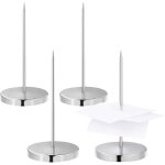 4 pcs pique - note en m�tal, facture aiguille avec rond support base, porte - m�mo pique - fiches porte ...